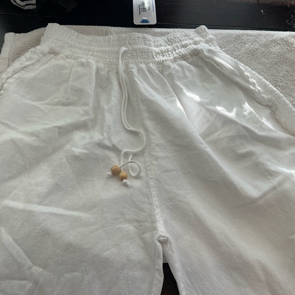 White Women's Track Pants - Picture 1 of 7